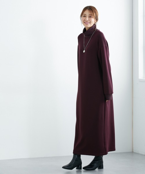 slattgir(スラットジール)の「高身長 裏シャギーマキシ丈タートルネックワンピース (トールサイズ)(ワンピース・レディース・チャコール/ボルドー/ブラック・TM/TL/TLL/T3L/T5L/T4L)」の9枚目の写真