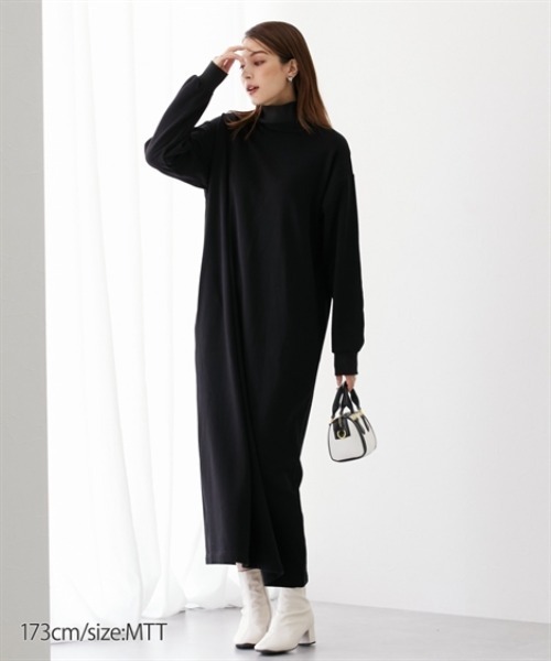 slattgir(スラットジール)の「高身長 裏シャギーマキシ丈タートルネックワンピース (トールサイズ)(ワンピース・レディース・チャコール/ボルドー/ブラック・TM/TL/TLL/T3L/T5L/T4L)」の13枚目の写真