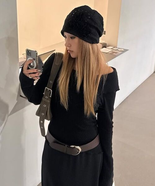 FLAREUP（フレアアップ）の「Ruffle Shirring Beanie (FL-740_Gray)（ニットキャップ/ビーニー・レディース・ライトグレー・OS）」の13枚目の写真