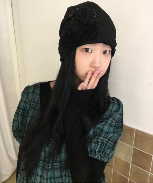FLAREUP（フレアアップ）の「Ruffle Shirring Beanie (FL-740_Gray)（ニットキャップ/ビーニー・レディース・ライトグレー・OS）」の6枚目の写真