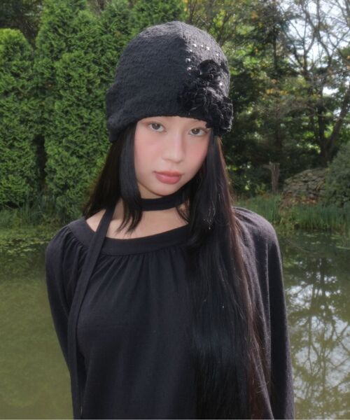 FLAREUP（フレアアップ）の「Ruffle Shirring Beanie (FL-740_Gray)（ニットキャップ/ビーニー・レディース・ライトグレー・OS）」の4枚目の写真