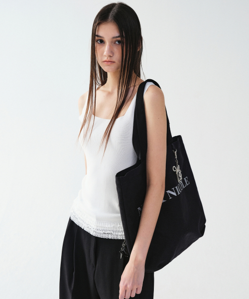 NICK&NICOLE(ニックアンドニコール)の「NICOLE RING CANVAS ECOBAG_BLACK(エコバッグ/サブバッグ・レディース・その他・FREE)」の4枚目の写真