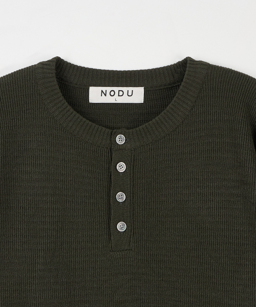 NODU（ノードユー）の「ドレインヘンリーネックニット [カーキ]（ニット/セーター・メンズ・その他・MEDIUM/LARGE）」の9枚目の写真