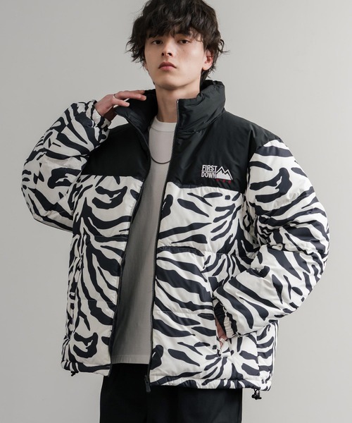 FIRST DOWN(ファーストダウン)の「FIRST DOWN ファーストダウン BUBBLE DOWN JKT 2WAYリバーシブルバブルダウンジャケット F942001(ダウンジャケット/コート・メンズ・ホワイト/ピンク/レンガ/マスタード/パープル/グレー/ゼブラ/ブラック/ライトベージュ・M/L/XL)」の9枚目の写真
