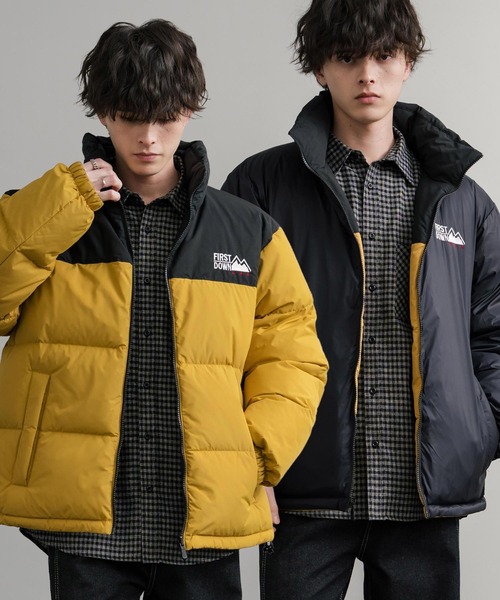 FIRST DOWN(ファーストダウン)の「FIRST DOWN ファーストダウン BUBBLE DOWN JKT 2WAYリバーシブルバブルダウンジャケット F942001(ダウンジャケット/コート・メンズ・ホワイト/ピンク/レンガ/マスタード/パープル/グレー/ゼブラ/ブラック/ライトベージュ・M/L/XL)」の7枚目の写真