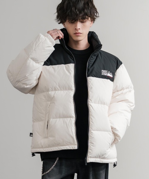 FIRST DOWN(ファーストダウン)の「FIRST DOWN ファーストダウン BUBBLE DOWN JKT 2WAYリバーシブルバブルダウンジャケット F942001(ダウンジャケット/コート・メンズ・ホワイト/ピンク/レンガ/マスタード/パープル/グレー/ゼブラ/ブラック/ライトベージュ・M/L/XL)」の10枚目の写真