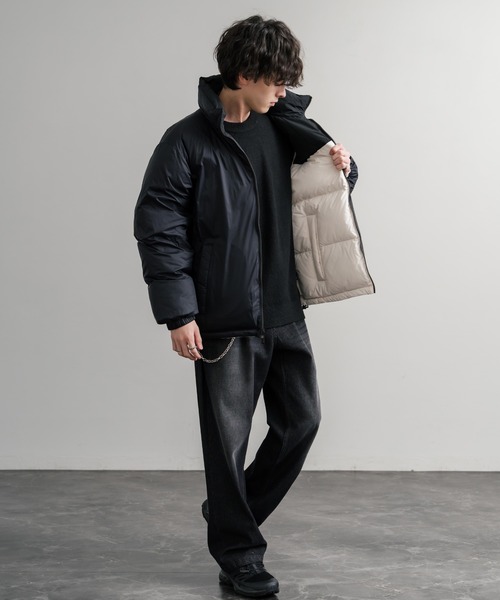 FIRST DOWN(ファーストダウン)の「FIRST DOWN ファーストダウン BUBBLE DOWN JKT 2WAYリバーシブルバブルダウンジャケット F942001(ダウンジャケット/コート・メンズ・ホワイト/ピンク/レンガ/マスタード/パープル/グレー/ゼブラ/ブラック/ライトベージュ・M/L/XL)」の15枚目の写真