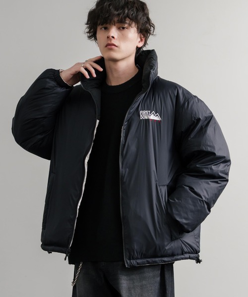FIRST DOWN(ファーストダウン)の「FIRST DOWN ファーストダウン BUBBLE DOWN JKT 2WAYリバーシブルバブルダウンジャケット F942001(ダウンジャケット/コート・メンズ・ホワイト/ピンク/レンガ/マスタード/パープル/グレー/ゼブラ/ブラック/ライトベージュ・M/L/XL)」の16枚目の写真