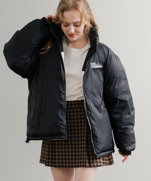 FIRST DOWN(ファーストダウン)の「FIRST DOWN ファーストダウン BUBBLE DOWN JKT 2WAYリバーシブルバブルダウンジャケット F942001(ダウンジャケット/コート・メンズ・ホワイト/ピンク/レンガ/マスタード/パープル/グレー/ゼブラ/ブラック/ライトベージュ・M/L/XL)」の21枚目の写真