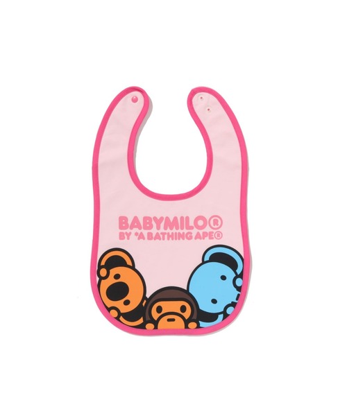 A BATHING APE(アベイシングエイプ)の「BABY MILO FRIENDS BIB(スタイ/よだれかけ・キッズ・サックスブルー/オレンジ/ピンク・FREE)」の3枚目の写真