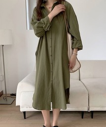 VIBGYOR Women | 【i-dare】ワッシャーシャツ ワンピース 【7色展開】(シャツワンピース)