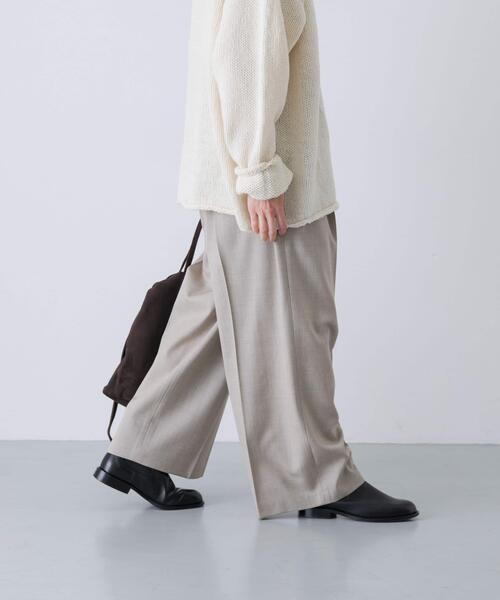 かぐれ（カグレ）の「ウォッシャブルウールツイルパンツ（その他パンツ・レディース・ベージュ/ブラック/チャコールグレー・FREE）」の4枚目の写真