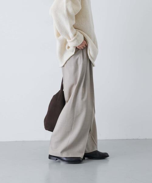 かぐれ（カグレ）の「ウォッシャブルウールツイルパンツ（その他パンツ・レディース・ベージュ/ブラック/チャコールグレー・FREE）」の5枚目の写真