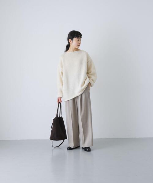 かぐれ（カグレ）の「ウォッシャブルウールツイルパンツ（その他パンツ・レディース・ベージュ/ブラック/チャコールグレー・FREE）」の6枚目の写真