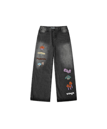 ESCAPEFROM（エスケープフロム）の「マッシュルームビレッジプリントバンディングウォッシングデニムパンツ[4色]（デニムパンツ）」