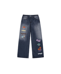 ESCAPEFROM（エスケープフロム）の「マッシュルームビレッジプリントバンディングウォッシングデニムパンツ[4色]（デニムパンツ）」