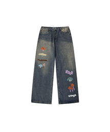 ESCAPEFROM（エスケープフロム）の「マッシュルームビレッジプリントバンディングウォッシングデニムパンツ[4色]（デニムパンツ）」