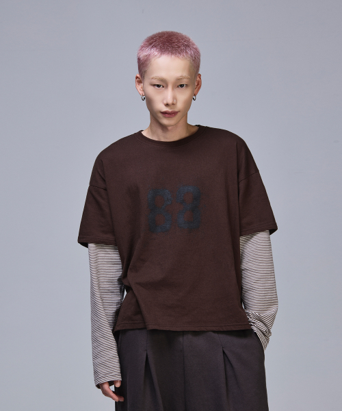 SCALLYWAG（スカリーワグ）の「88 クロップレイヤードロングスリーブ[ブラウン]（Tシャツ/カットソー・レディース・その他・LARGE/MEDIUM）」の2枚目の写真