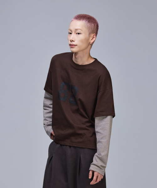 SCALLYWAG（スカリーワグ）の「88 クロップレイヤードロングスリーブ[ブラウン]（Tシャツ/カットソー・レディース・その他・LARGE/MEDIUM）」の3枚目の写真