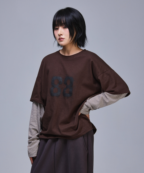 SCALLYWAG（スカリーワグ）の「88 クロップレイヤードロングスリーブ[ブラウン]（Tシャツ/カットソー・レディース・その他・LARGE/MEDIUM）」の6枚目の写真