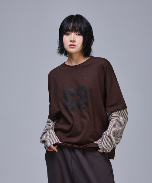 SCALLYWAG（スカリーワグ）の「88 クロップレイヤードロングスリーブ[ブラウン]（Tシャツ/カットソー・レディース・その他・LARGE/MEDIUM）」の7枚目の写真