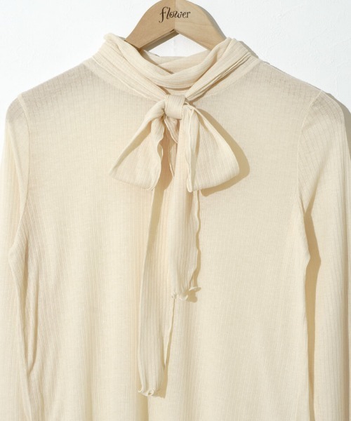 flower（フラワー）の「シアーリボンタートル2（Tシャツ/カットソー・レディース・アイボリー・FREE）」の7枚目の写真