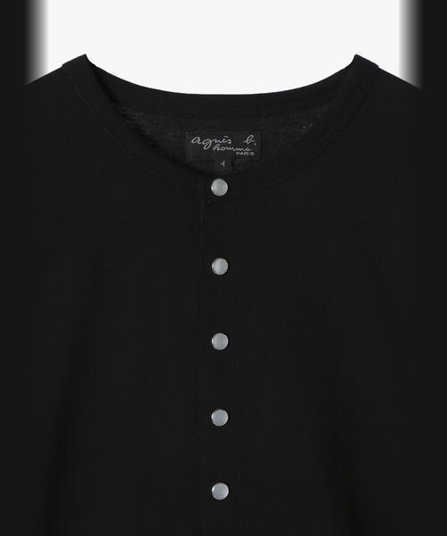 agnes b.（アニエスベー）の「メンズ オーガニックコットン 長袖 カーディガンプレッション（カーディガン/ボレロ・メンズ・ブラック・2/3/1）」の3枚目の写真
