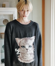 primula（プリムラ）の「スモーキングキャットセーター（ニット/セーター）」