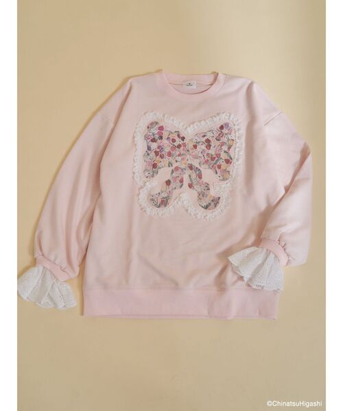 merry jenny（メリージェニー）の「Dream Garden-tulip ribbon lace sweat（スウェット・レディース・ライトグレー/ピンク・FREE）」の18枚目の写真