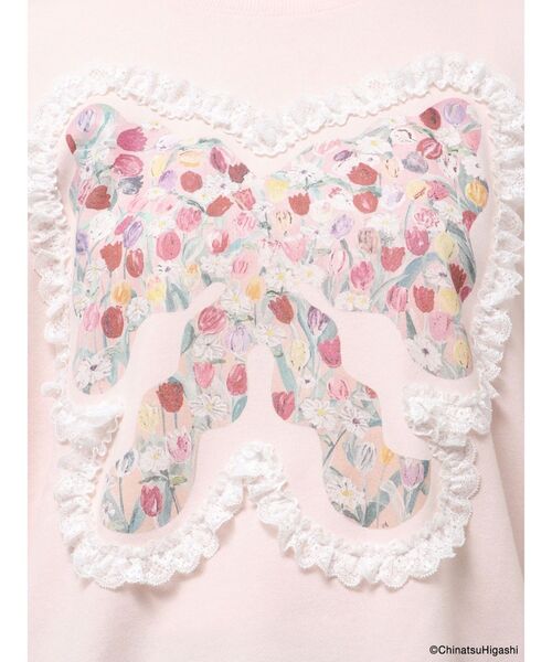 Dream Garden-tulip ribbon lace sweat(スウェット)|merry jenny Dream Garden-tulip ribbon lace sweat(スウェット)|merry jenny