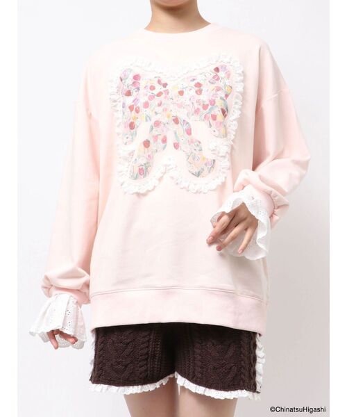 Dream Garden-tulip ribbon lace sweat（スウェット）｜merry jenny