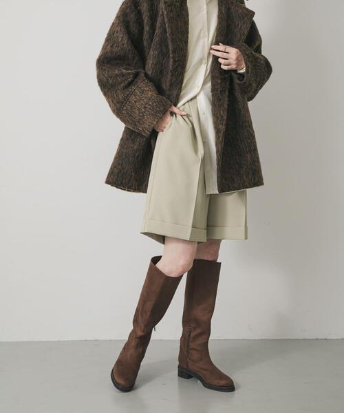 SENSE OF PLACE by URBAN RESEARCH（センスオブプレイスバイアーバンリサーチ）の「ターンバックハーフパンツ（その他パンツ・レディース・ベージュ/ブラック・MEDIUM/SMALL）」の2枚目の写真