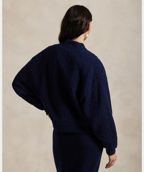 ケーブルニット ウールカシミヤ ボンバー ジャケット（ブルゾン