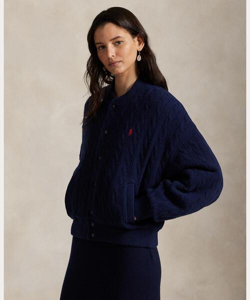 Ralph Lauren ラルフローレン ジャケット S 羊毛　カシミヤ ケーブルニット ウールカシミヤ パッファー ジャケット | ラルフ