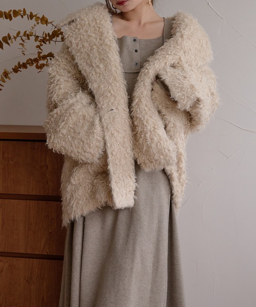 mideal(マイディール)の「lady knit onepiece / レディーニットワンピース(ワンピース・レディース・ベージュ/チャコールグレー・FREE)」の20枚目の写真