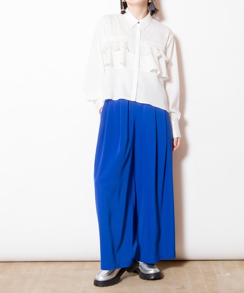 OSMOSIS（オズモーシス）の「ティアードフリルブラウス（シャツ/ブラウス・レディース・ブラック/グレー/ホワイト・ONE SIZE）」の11枚目の写真