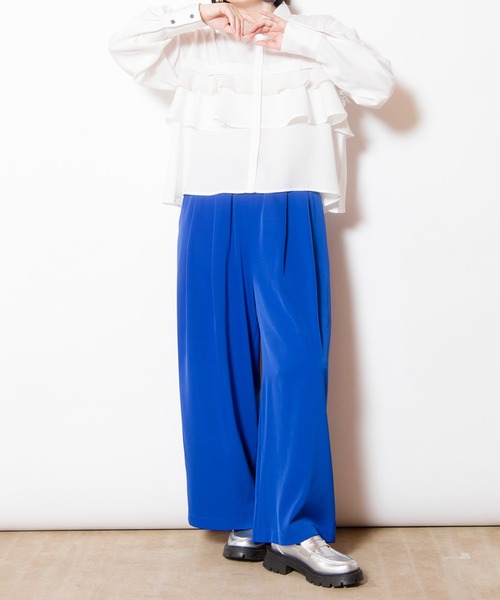 OSMOSIS（オズモーシス）の「ティアードフリルブラウス（シャツ/ブラウス・レディース・ブラック/グレー/ホワイト・ONE SIZE）」の12枚目の写真