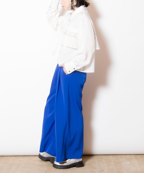 OSMOSIS（オズモーシス）の「ティアードフリルブラウス（シャツ/ブラウス・レディース・ブラック/グレー/ホワイト・ONE SIZE）」の13枚目の写真