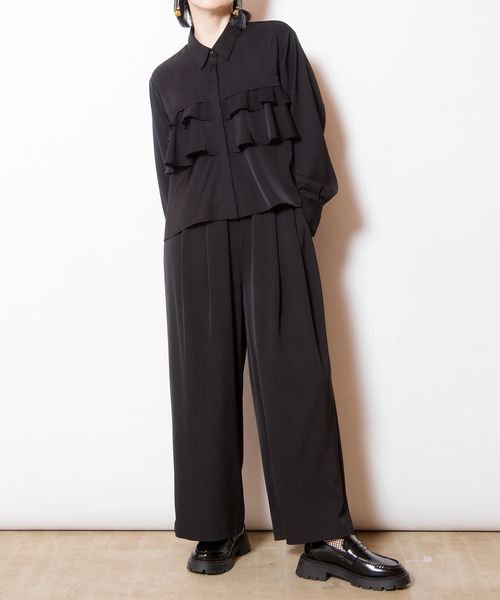 OSMOSIS（オズモーシス）の「ティアードフリルブラウス（シャツ/ブラウス・レディース・ブラック/グレー/ホワイト・ONE SIZE）」の15枚目の写真