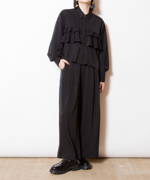 OSMOSIS（オズモーシス）の「ティアードフリルブラウス（シャツ/ブラウス・レディース・ブラック/グレー/ホワイト・ONE SIZE）」の16枚目の写真