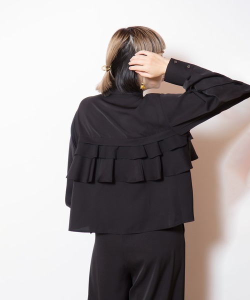 OSMOSIS（オズモーシス）の「ティアードフリルブラウス（シャツ/ブラウス・レディース・ブラック/グレー/ホワイト・ONE SIZE）」の20枚目の写真