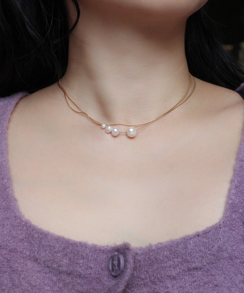 WEB限定】silver925 淡水パール4粒ペンダントネックレス（ネックレス