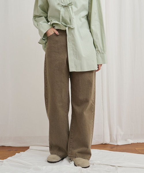 fig Ｌondon（フィグロンドン）の「colored jeans（デニムパンツ・レディース・カーキ/ボルドー・25/26/27）」の2枚目の写真