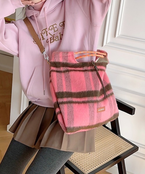Miniministore(ミニミニストア)の「ショルダーバッグ A4トートバッグ 秋冬(ショルダーバッグ・レディース・カーキ/ピンク/グリーン/ライトブルー・FREE)」の13枚目の写真