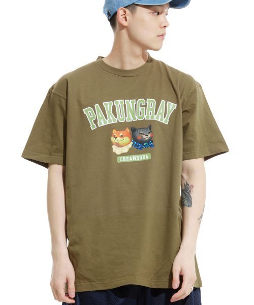 CREAM SODA LAB（クリームソーダラボ）の「ピエンジロゴ半袖Tシャツオリーブ（Tシャツ/カットソー・レディース・その他・LARGE/MEDIUM/X-LARGE/XX-LARGE）」の6枚目の写真