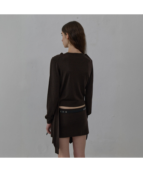 LCDC TM（エルシーディーシーティーエム）の「TIED DETAIL LAYERED KNIT SKIRT (BROWN)（ニット/セーター・レディース・その他・SMALL/MEDIUM）」の3枚目の写真