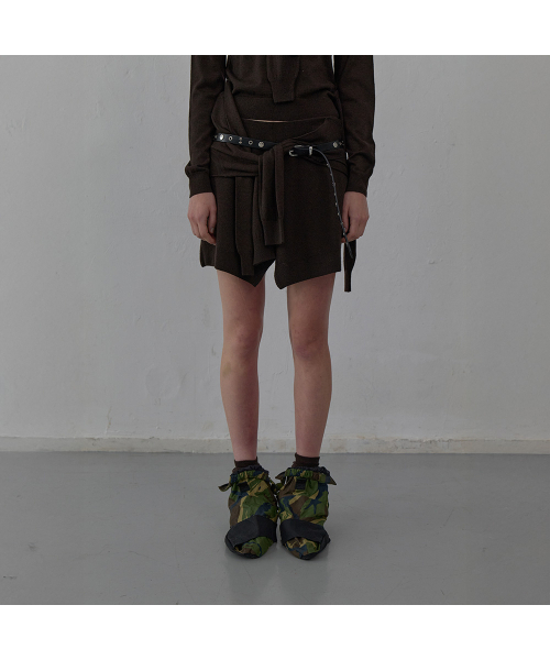 LCDC TM（エルシーディーシーティーエム）の「TIED DETAIL LAYERED KNIT SKIRT (BROWN)（ニット/セーター・レディース・その他・SMALL/MEDIUM）」の4枚目の写真
