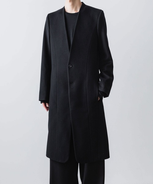 ato（アトウ）の「SINGLE CHARME NO-COLLAR COAT（チェスターコート