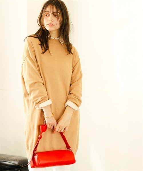 Maison INNESS(メゾンアイネス)の「綿混チュニック丈ニットワンピース(毛玉防止・ハンガー干し可能)(ニット/セーター・レディース・ホワイト/ベージュ/杢グレー/ブルー/ブラック・S~M/L~LL/3L~4L/5L~6L)」の22枚目の写真