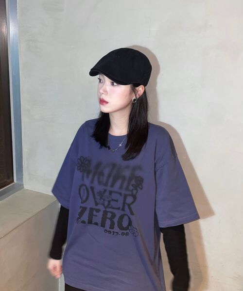 MOZMOZ(モズモズ)の「ピクセルフラワー オーバーサイズ ピグメント 半袖Tシャツ ブルー(Tシャツ/カットソー・レディース・その他・M/XL/XXL)」の6枚目の写真
